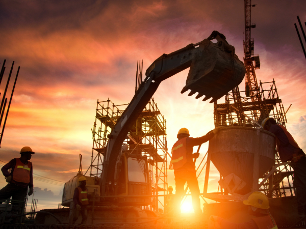 Construction workers on site